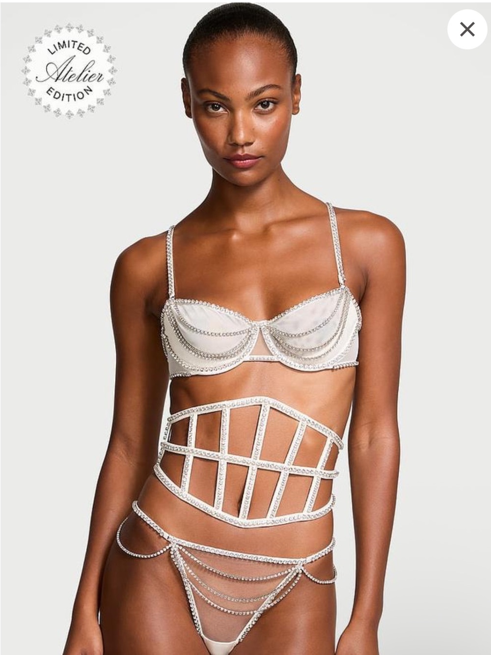 Victoria's Secret Ivory Crystal-Embellished Lingerie Set